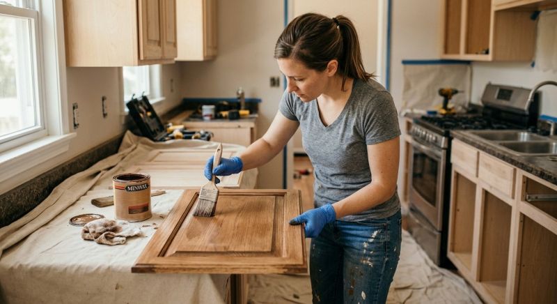 Wood Cabinet Staining in Terre Haute, IN